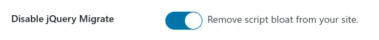 Activate Disable Jquery Migrate Module