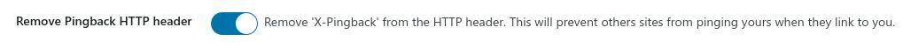 Activate Disable Pingback Header Module