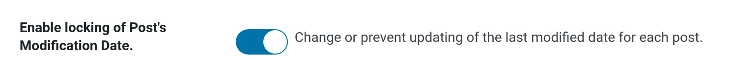 Activate Lock Modified Date