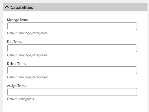 Add Custom Taxonomy Capabilities