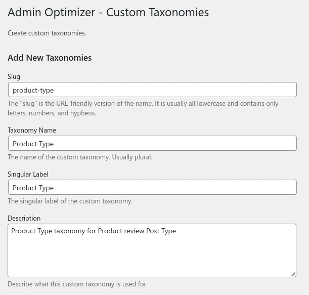 Create Custom Taxonomy