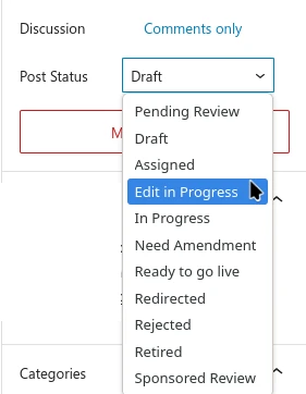Custom Post Status In Dropdown