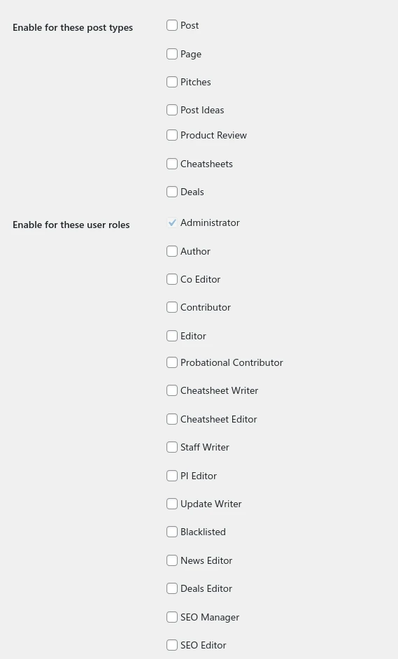Custom Post Status Pro Options