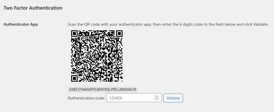 Setup Two Factor Authentication