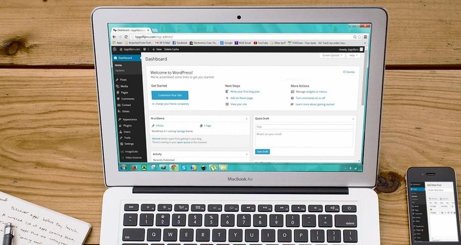 Navigating the WordPress dashboard.