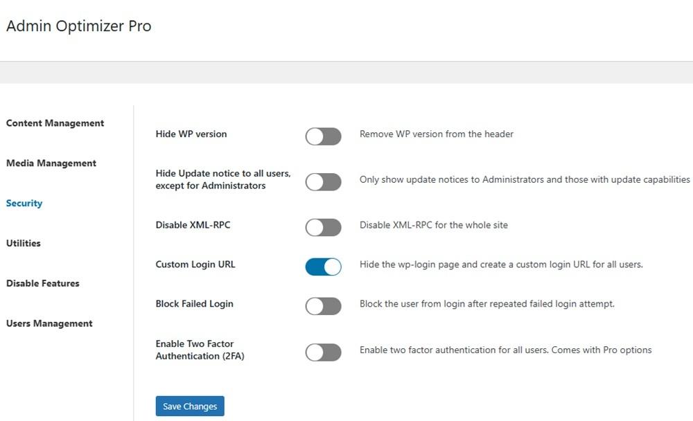 Admin Optimizer modules.