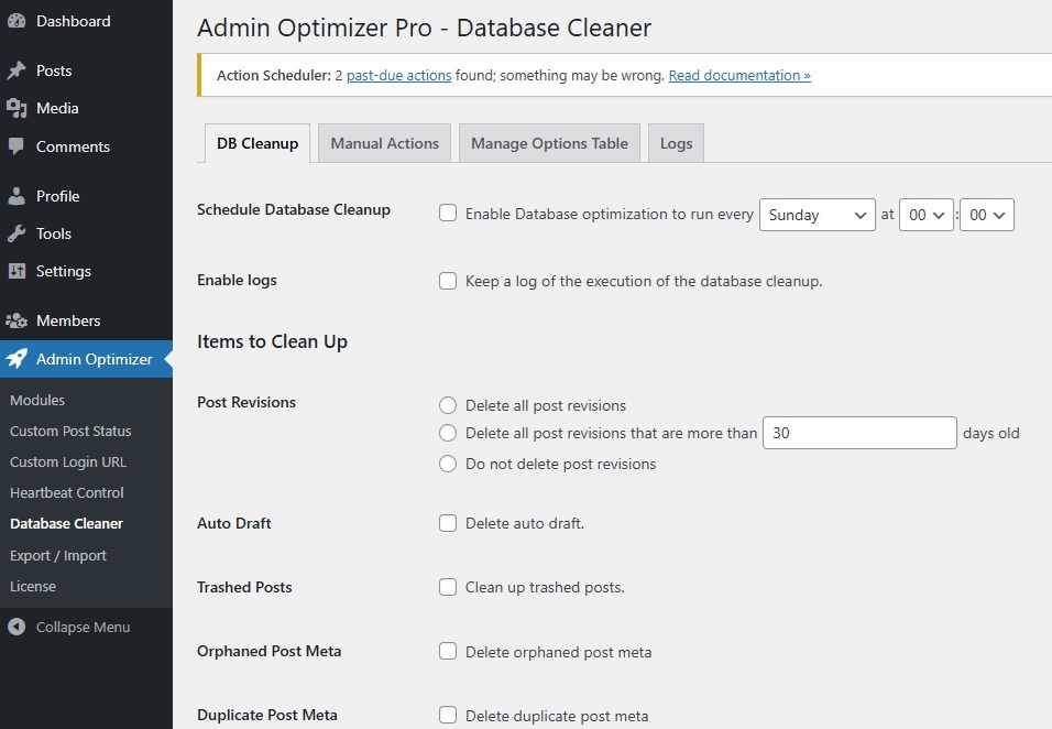 Setting up regularly cleaning schedule and settings.