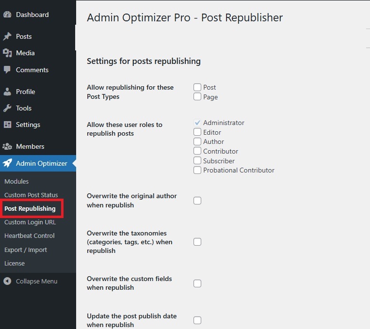 Updating Old Content For Better Seo Enable Republisher Settings