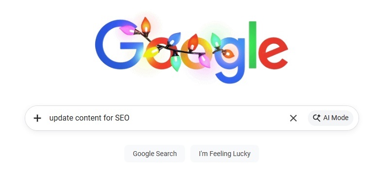 Google search for updating content for SEO