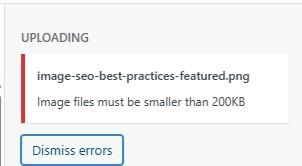 Image file size error during uploading.