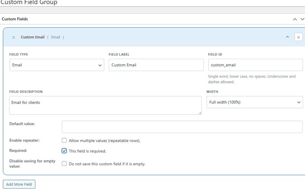 Adding a new field to the field group in Admin Optimizer.