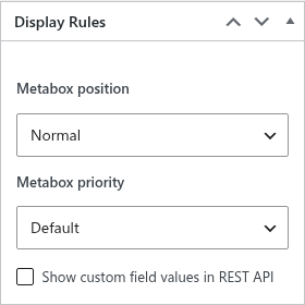 Custom Fields Builder display rules